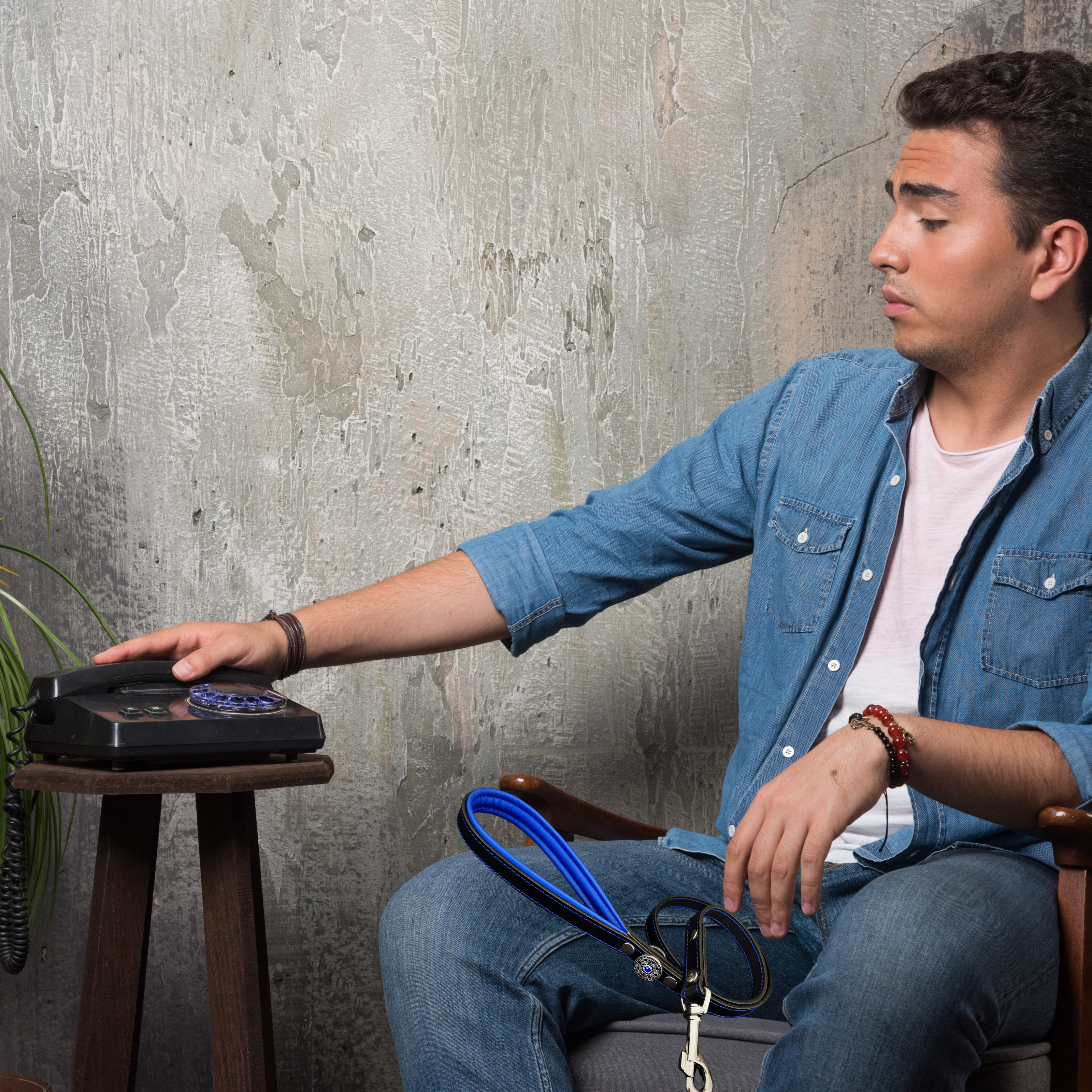 Bijou Leather Lead Blue