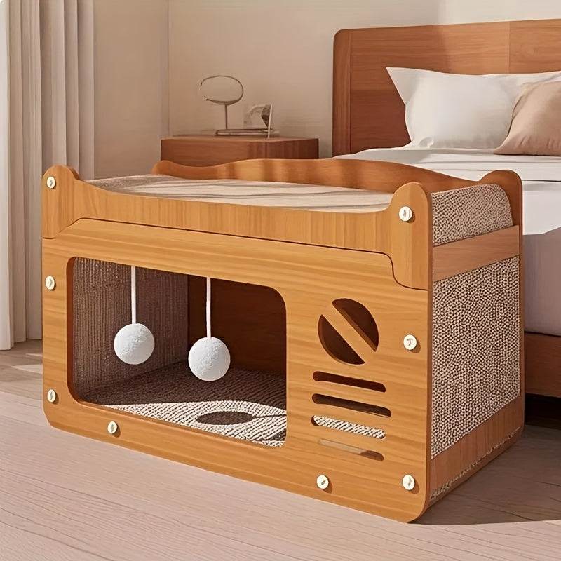 2-in-1 Wall Cat Bed and Scratching Post