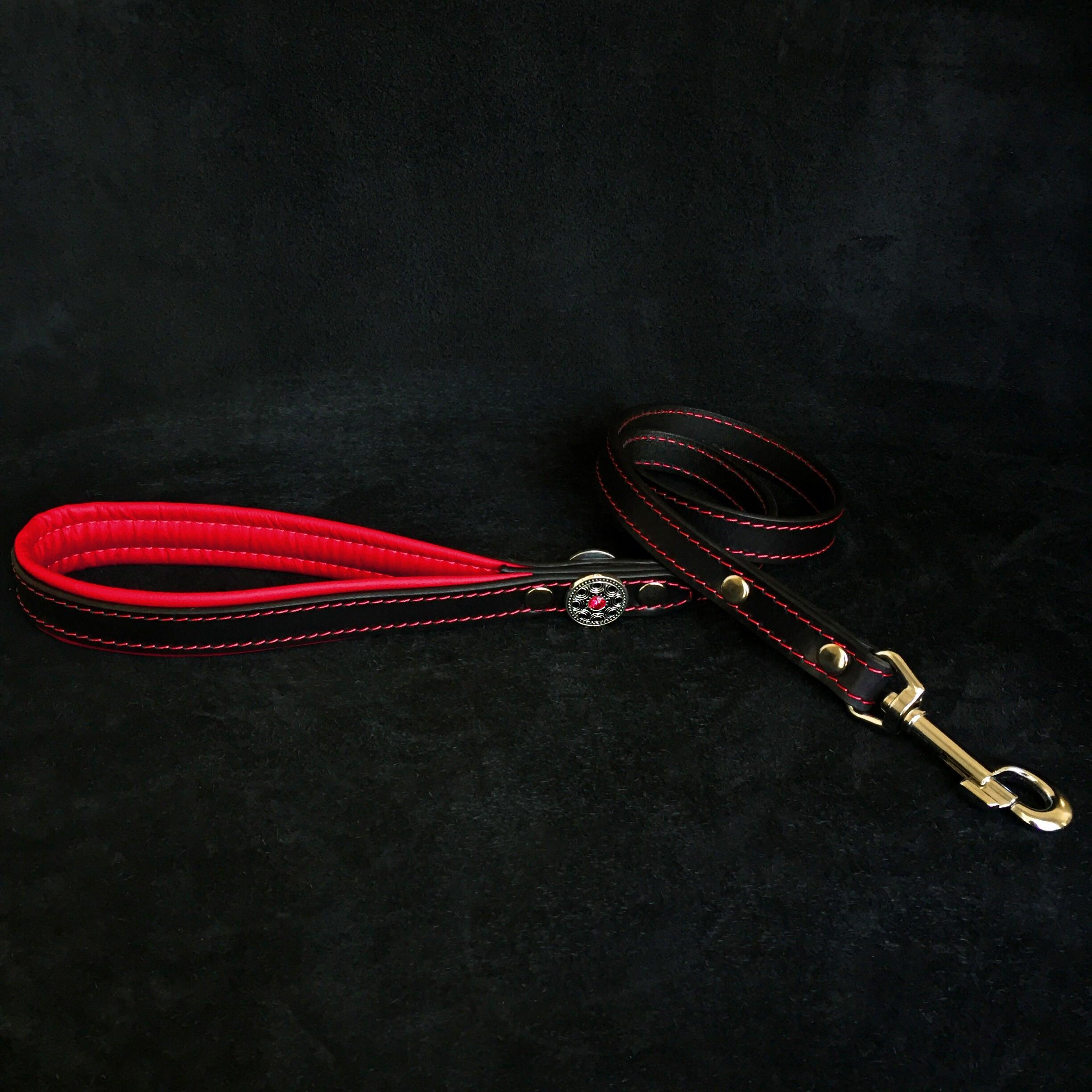 Bijou Leather Lead Red